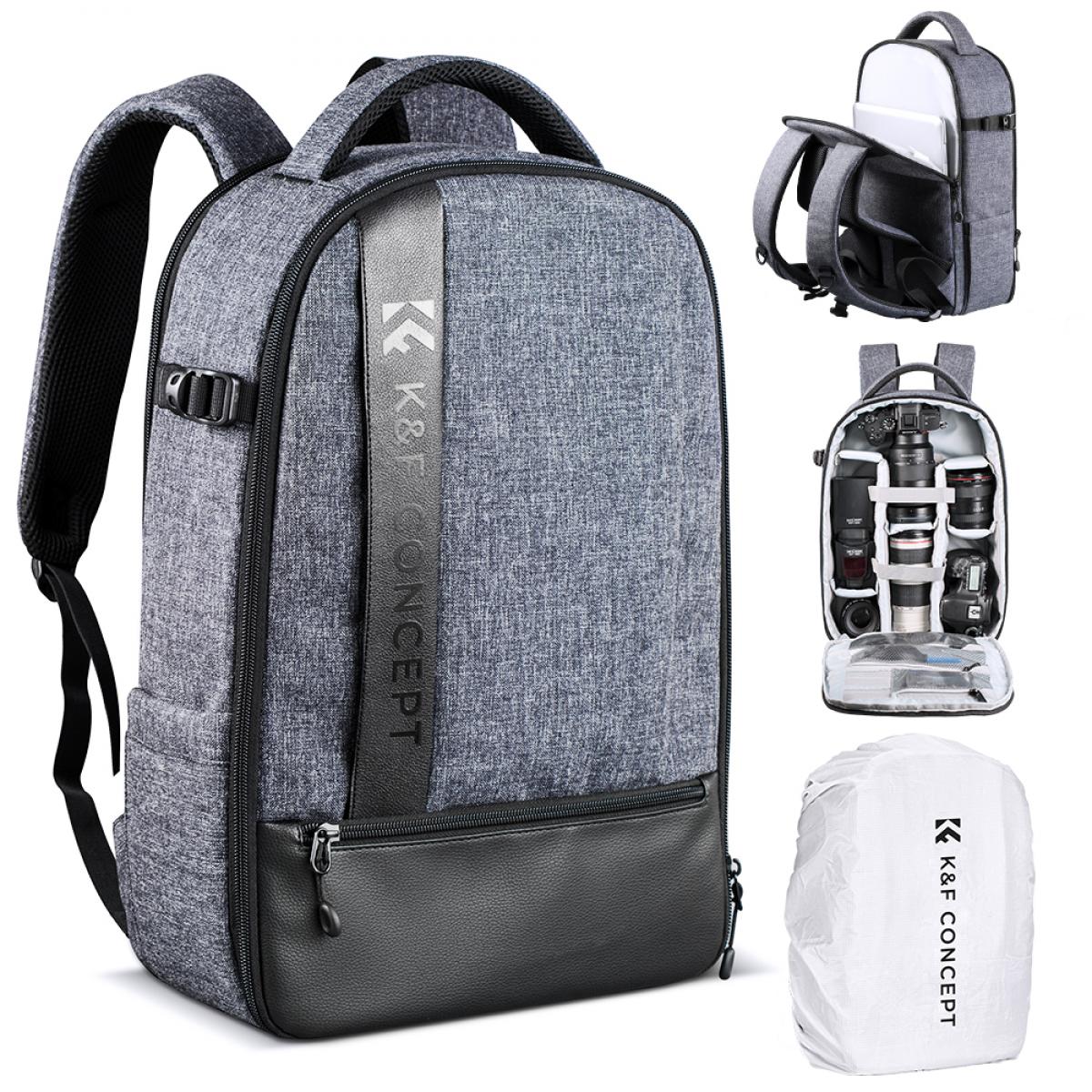 Large Camera Backpack DSLR/SLR Camera Bag Fits 14-15 Inch Laptop 15L w