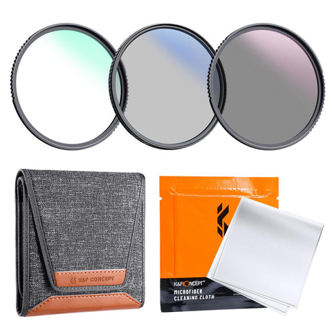 MCUV+CPL+ND4 Lens Filter Kit with Lens Cleaning Cloth and Filter Bag