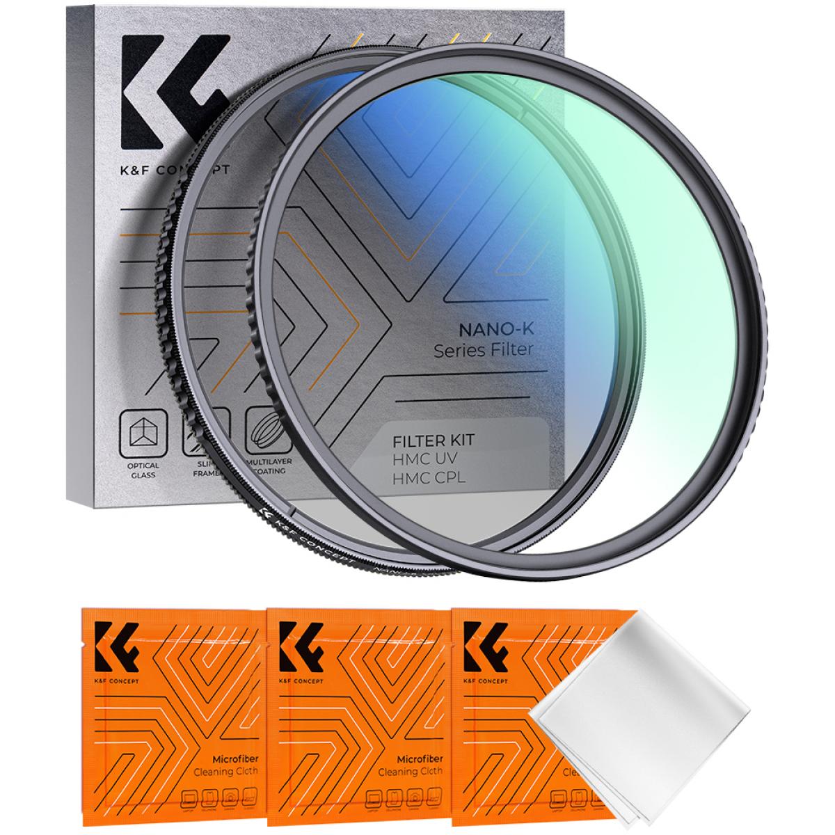 Filter Kit MCUV + CPL Circular Polarizer Filter & MCUV Protection Filter HD Ultra-thin with 18 Multi Layer Coatings Nano K Series