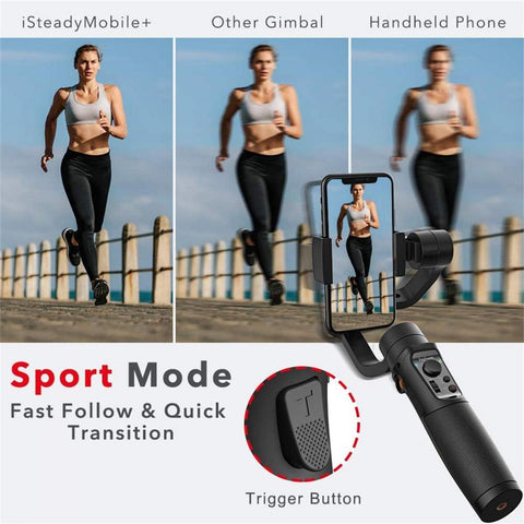 Hohem iSteady Mobile Plus for iPhone 12 11 PRO MAX X XR XS Smartphone Vlog Youtuber Live Video Recording 3 Axis Gimbal Stabilizer with Motion Start Mode Facial Object Tracking Motion Time Lapse Black