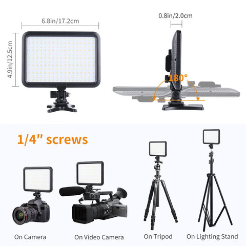 Camera Light LED Video Light Panel for Camera Camcorder Lighting in Studio or Outdoors 3200K to 5500K Variable Color Temperature