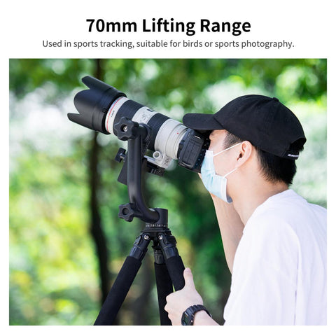 Aluminum Alloy 360 Degree Panoramic Gimbal Tripod Head with 1/4'' Standard Quick Release Plate