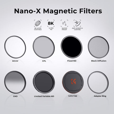MCUV+CPL+ND1000+Adapter Ring Magnetic 4 in 1 Lens Filter Kit Waterproof Scratch-Resistant Anti-Reflection with Filter Pouch