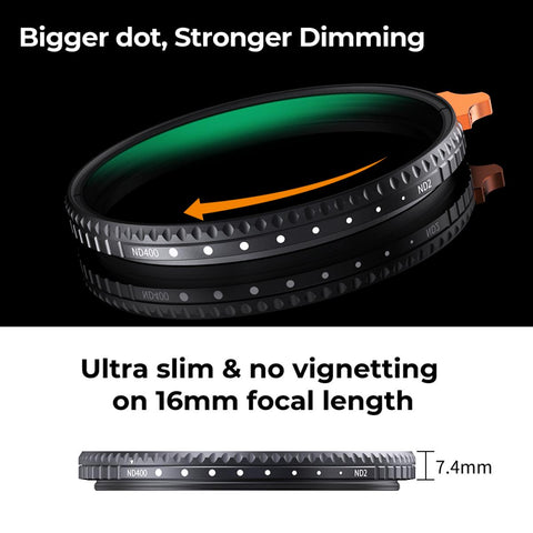 Variable ND Filter ND2-ND400 (9 Stop) Lens Filter Waterproof Scratch Resistant Nano-X Series