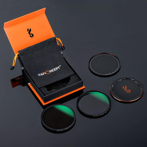 2 in 1 Filter Kit MCUV+CPL Filters, HD/Waterproof/Scratch-resistant/Anti-reflection, with Upper and Lower Metal Lens Caps & Storage Bag
