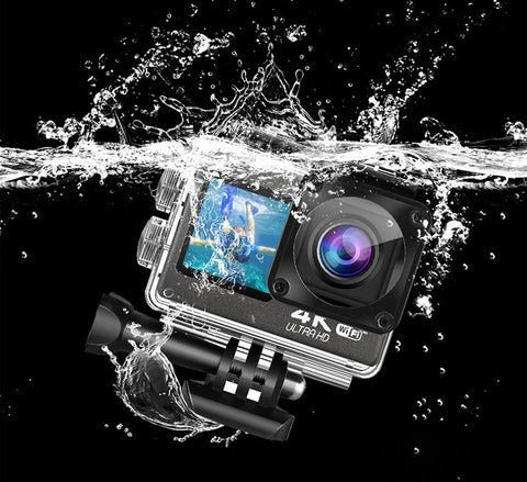 K&F Concept 4K60FPS dual-screen waterproof sports camera support WIFI control remote control anti-shake black