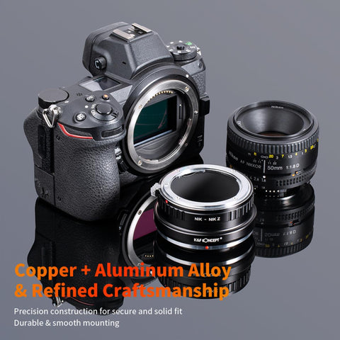 Nikon F/AF AI AI-S Mount Lens to Nikon Z6 Z7 Camera K&F Concept Lens Mount Adapter