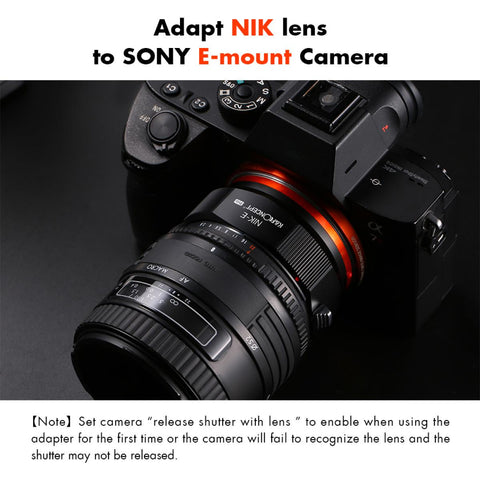 Nikon to Sony Adapter for Nikon AI F Mount Lens to E NEX Mount Mirrorless Camera with Matting Varnish Design Compatible for Sony A6000
