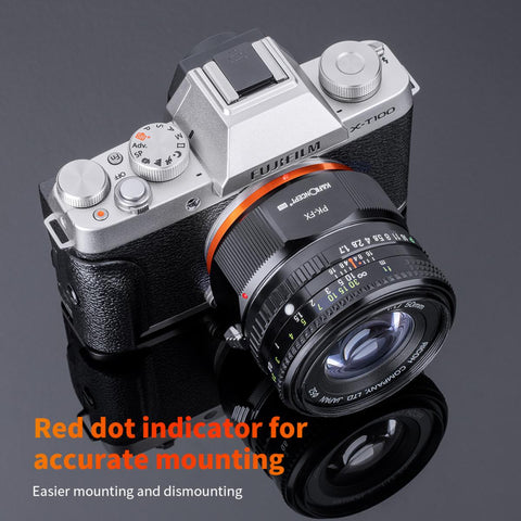 Pentax PK Mount Lens to Fujifilm Fuji X-Series X FX Mount Cameras PK-FX K&F Concept M17115 Lens Adapter