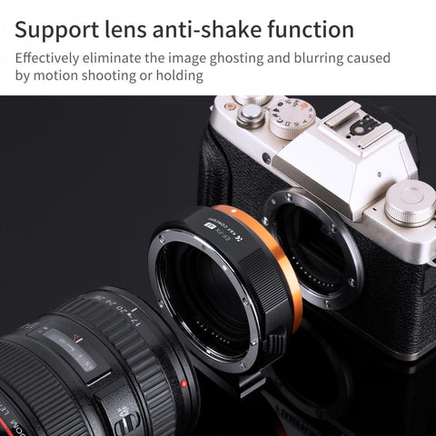 K&F Concept Auto Focus Lens Mount Adapter Ring EF/EF-S to FX Electronic Lens Adapter Compatible for Canon EF EF-S Mount Lens to Fuji FX Mount Cameras