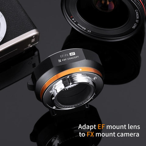 K&F Concept Auto Focus Lens Mount Adapter Ring EF/EF-S to FX Electronic Lens Adapter Compatible for Canon EF EF-S Mount Lens to Fuji FX Mount Cameras