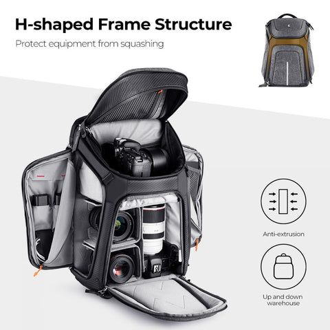 Alpha Backpack 25L for Nature Photography Waterproof Camera Bag with 15.6 inch Laptop Compartment Tripod Holder Raincover