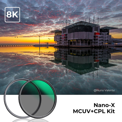 2 in 1 Filter Kit MCUV+CPL Filters, HD/Waterproof/Scratch-resistant/Anti-reflection, with Upper and Lower Metal Lens Caps & Storage Bag