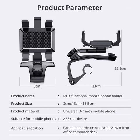 🔥1200 Degree Rotation🔥 Universal Car Dashboard Phone Holder