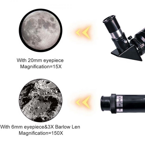 Astronomical telescope suitable for children and beginners, astronomical refracting telescope with 70mm aperture and 300mm focal length, portable travel telescope with tripod, smartphone holder and Bluetooth remote control