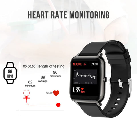P22 Smart Watch--Start your fitness journey  【Fitness Tracker for Android 5.0 & IOS 9.0 above, Bluetooth 4.0 / With Heart Rate and Sleep Monitor/Activity Tracker/IP67 Waterproof /With Step Counter】