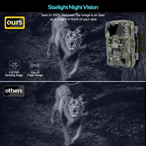 K&F Concept H8201 Trail Camera Dual-Lens with Starlight Night Vision, 4K Wildlife Camera, Activated Game Camera for Hunting Outdoor Wildlife Monitoring