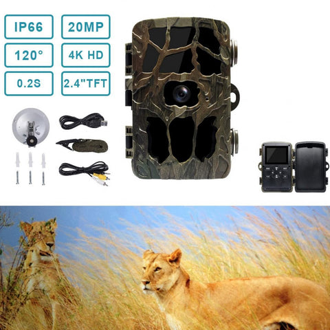 K&F Concept Trail Camera, 20MP 4K HD Wildlife Camera, Motion Activated Deer Hunting Game Camera with 40 PCS 850nm IR LEDs Night Vision up to 82ft, 2.4 inch LCD, IP66 Waterproof, 0.3S Trigger Time