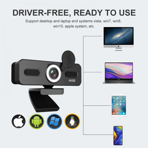 Webcam 200w HD Computer Camera Microphone PC Web Camera, Full Widescreen Laptop USB Webcams, Mac Desktop Notebook Webcam
