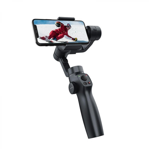 Super stable anti-shake three-axis gimbal stabilizer, suitable for iPhone and Android phones and GoPro sports cameras, with dynamic face/object tracking function