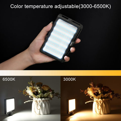Ultra-thin portable mini two-color LED fill light, 3000K-6500K adjustable brightness, built-in 3000mah battery, can be used for mobile phones, cameras, camcorders to fill light