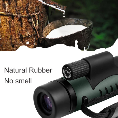 F&K® 12X50 BAK4 IP68 Waterproof Prism Monocular and Smartphone Adapter Kit Low Light Night Vision for Bird Watching, Hunting, Camping,Travelling and Concerts