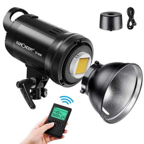 ST-60W photography light with remote control dimmable continuous lighting with bowens mount for video recording, wedding, outdoor photography