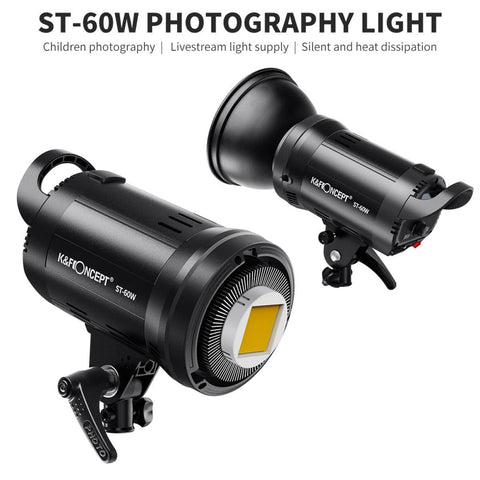 ST-60W photography light with remote control dimmable continuous lighting with bowens mount for video recording, wedding, outdoor photography