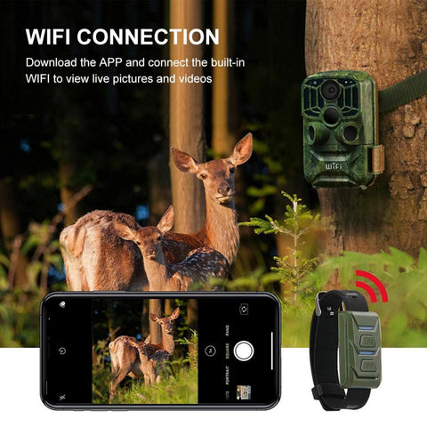 K&F Concept K&F KF-401F WiFi Trail Camera 5 Million Sensor 24MP 1296P HD Outdoor Wildlife Monitoring Waterproof Night Infrared Vision Hunting Camera