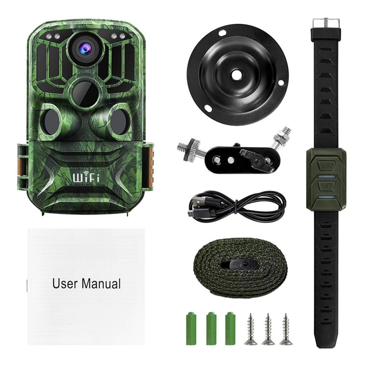 K&F Concept K&F KF-401F WiFi Trail Camera Million Sensor 24MP 1296P HD Outdoor Wildlife Monitoring Waterproof Night Infrared Vision Hunting Camera